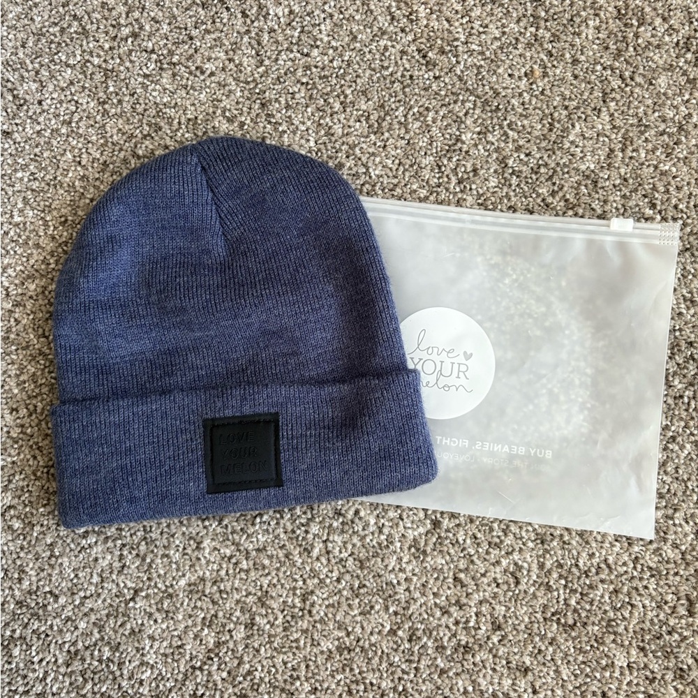 Denim Blue Heathered Cuffed Beanie